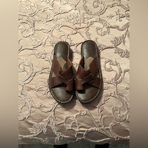 Summer brown leather sandals.